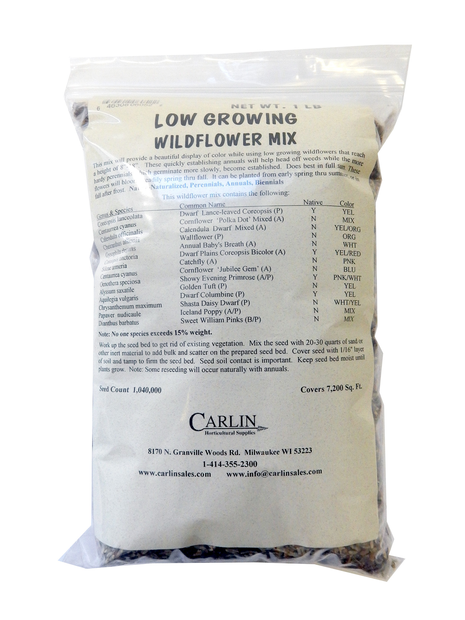 Low Grow Wildflower Mix 1 lb - Wildflower Seed